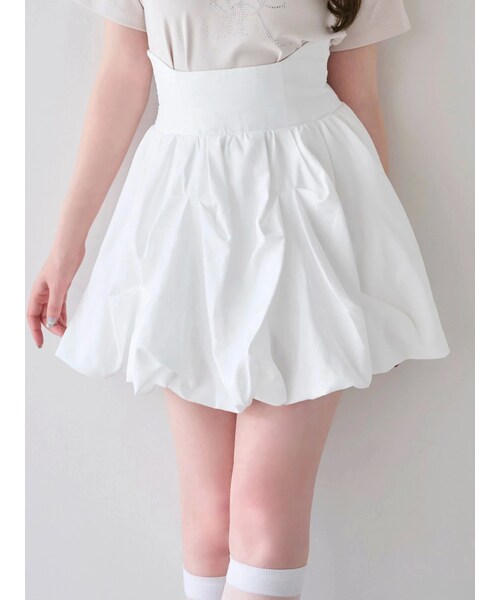 dazzlin（ダズリン）の「【再生産】バルーンミニスカート（スカート・レディース・オフホワイト/ブラック/ベージュ/ダークブラウン・S/M）」の11枚目の写真