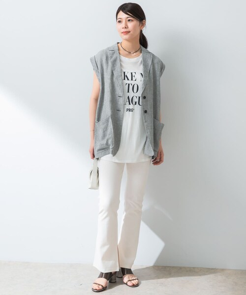 URBAN RESEARCH ROSSO（アーバンリサーチロッソ）の「『UR TECH ひやサラクール』F by ROSSO　スリットフレアパンツ（その他パンツ・レディース・BLACK/OFFWHITE/BROWN・36/38）」の8枚目の写真