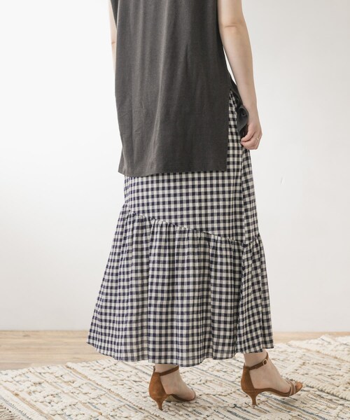 URBAN RESEARCH ROSSO（アーバンリサーチロッソ）の「F by ROSSO　ギンガムチェックマーメイドスカート（スカート・レディース・BEIGE/NAVY・36/38）」の12枚目の写真