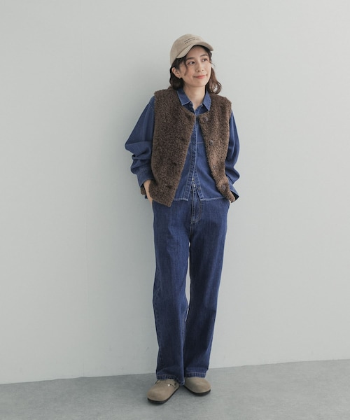 URBAN RESEARCH DOORS（アーバンリサーチドアーズ）の「デニム切替ショート丈シャツ 26AW（シャツ/ブラウス・レディース・INDIGO/ONE WASH・Free）」の20枚目の写真