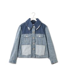 ADAM ET ROPE' | 【GANNI(ガニー)】Patchwork Denim Short Jacket(デニムジャケット)