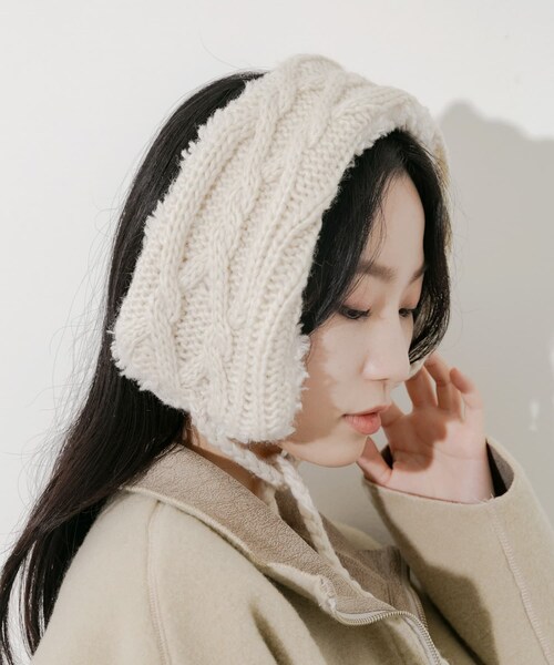 SMELLY（スメリー）の「ケーブルコンビイヤーマフ（イヤーマフ・レディース・IVO/BEG・-）」の10枚目の写真