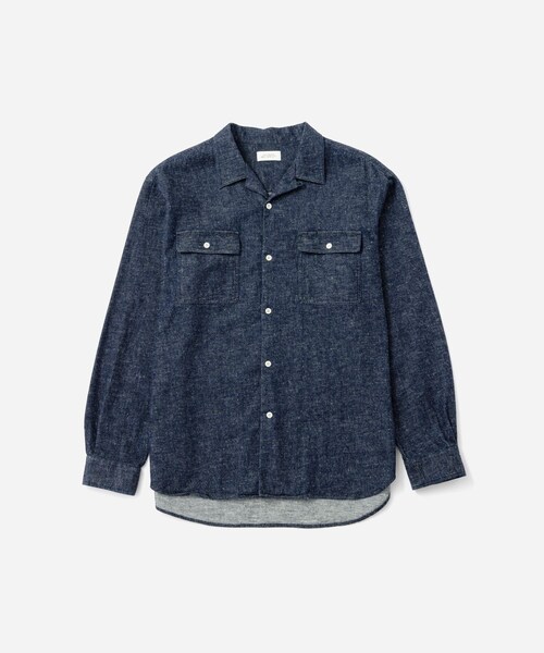 Saturdays NYC(サタデーズ ニューヨークシティ )の「Hanley LS Open Collar Shirt(シャツ/ブラウス・レディース・ネイビー/サックス・L/M/S/XL)」の9枚目の写真