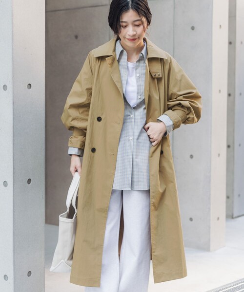 URBAN RESEARCH DOORS(アーバンリサーチドアーズ)の「袖ボリュームスタンドコート(ステンカラーコート・レディース・L.BEIGE/BEIGE・Free)」の6枚目の写真