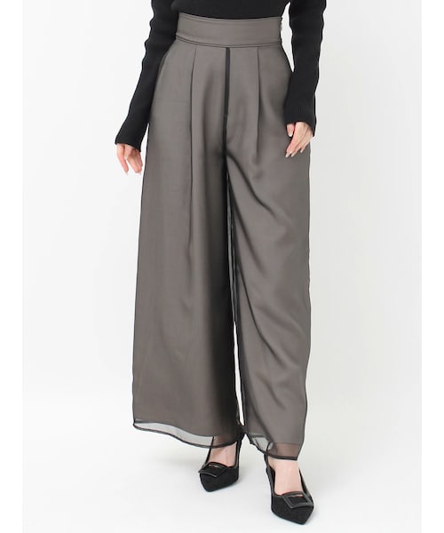 RESEXXY（リゼクシー）の「シアーレイヤードロングパンツ（その他パンツ・レディース・アイボリー/ブラック/ピンク・F）」の3枚目の写真