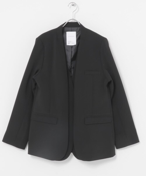 URBAN RESEARCH ROSSO（アーバンリサーチロッソ）の「ELENDEEK　LAYERED COLLARLESS JACKET（ノーカラージャケット・レディース・BLK・Free）」の3枚目の写真