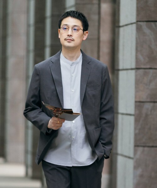 URBAN RESEARCH DOORS(アーバンリサーチドアーズ)の「LIFE STYLE TAILOR リネンライクコンフォータブルジャケット(テーラードジャケット・メンズ・NAVY/GRAY/OLV BROWN・S/M/L/XL)」の5枚目の写真