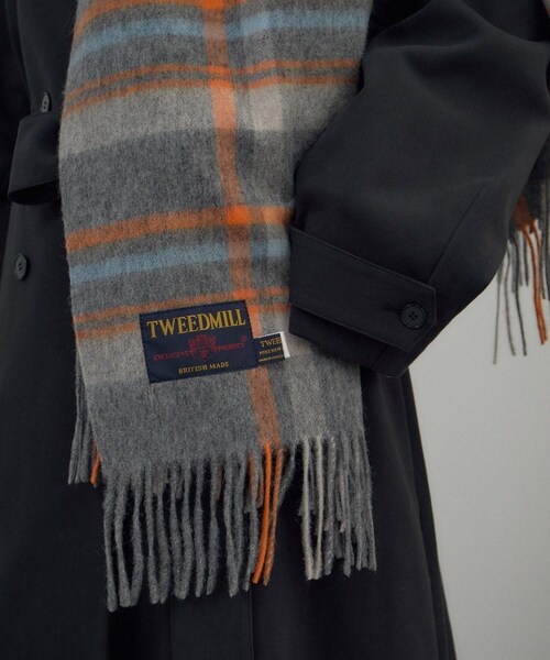 ADAM ET ROPE'(アダムエロペ)の「【TWEEDMILL(ツイードミル)】Knee Rug(大判ストール)(マフラー・レディース・グレー系/カーキ/ターコイズ/レッド系・F)」の8枚目の写真