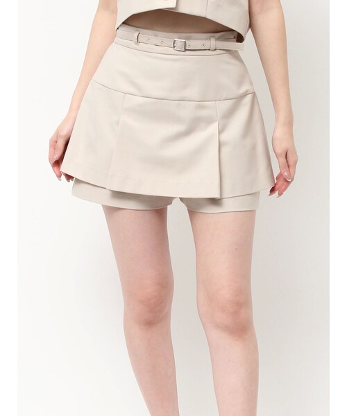 【セットアップ対応】レイヤードスカートパンツ