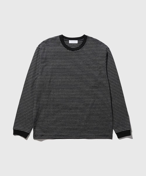 ADAM ET ROPE'(アダムエロペ)の「マルチボーダーロングTシャツ(Tシャツ/カットソー・メンズ・ブラック/チャコール/オフホワイト・L/M)」の7枚目の写真
