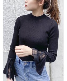 dazzlin | ヘムレースフレアニットトップス(ニット/セーター)