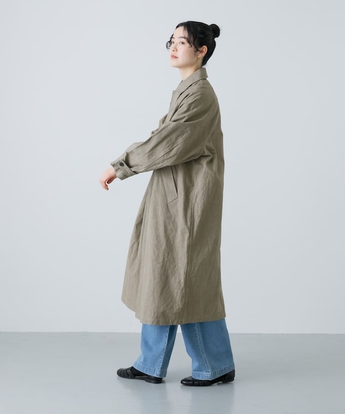 かぐれ（カグレ）の「コットンリネンステンカラーコート（ステンカラーコート・レディース・PURPLE/BEIGE・FREE）」の16枚目の写真