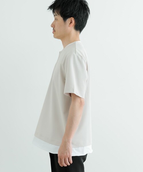ITEMS URBANRESEARCH(アイテムズ アーバンリサーチ)の「『イージーケア/吸水速乾』高機能ワッフル フェイクレイヤーキーネックTシャツ(Tシャツ/カットソー・メンズ・CHA/BEG/KHK/BLU・M/L)」の20枚目の写真