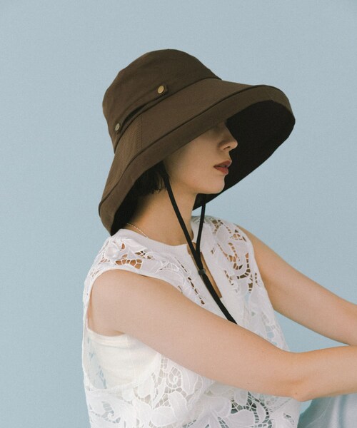 RODE SKO（ロデスコ）の「洗える畳める撥水日よけハット（ハット・レディース・BLACK/BROWN・Free）」の3枚目の写真