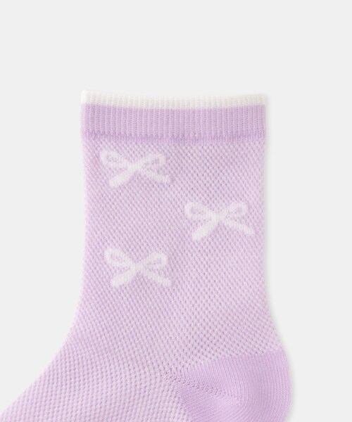 ROPE' PICNIC(ロペピクニック)の「【KIDS/キッズ】メッシュリボンソックス(ソックス/靴下・キッズ・ホワイト系/ラベンダー・F)」の9枚目の写真