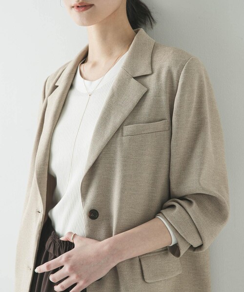URBAN RESEARCH（アーバンリサーチ）の「リネンライクテーラードジャケット（テーラードジャケット・レディース・BEIGE/BLACK・36/38）」の12枚目の写真