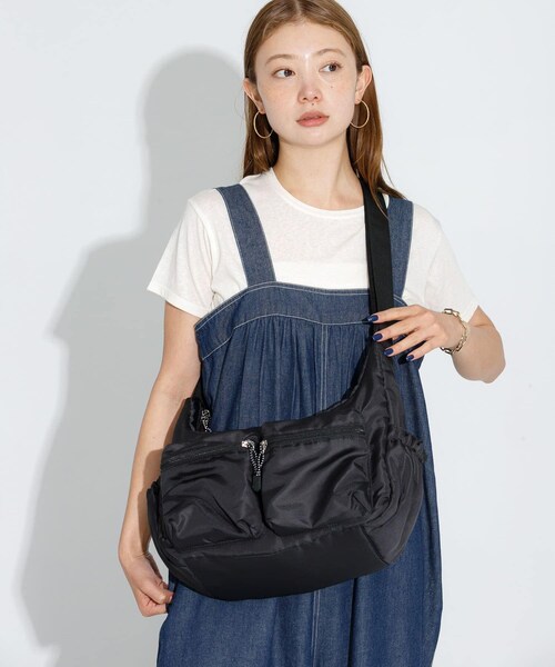 URBAN RESEARCH Sonny Label（アーバンリサーチサニーレーベル）の「グログラン2ポケットショルダーバッグ（ショルダーバッグ・レディース・グレー/ブラック・one）」の5枚目の写真