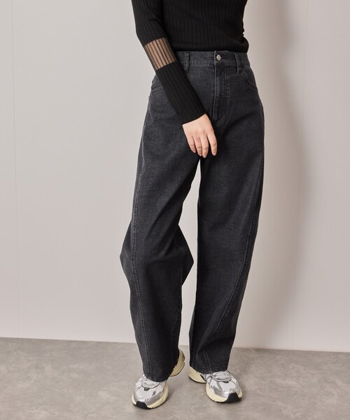 NERGY（ナージー）の「【シアバター配合】カーブワイドパンツ（デニムパンツ・レディース・ブラック・M/S）」の8枚目の写真