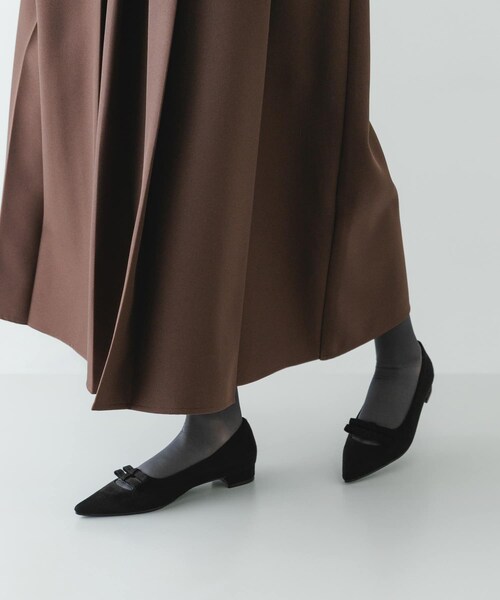 RODE SKO（ロデスコ）の「『MADE IN JAPAN』 ダブルリボンフラットパンプス（パンプス・レディース・BLACK/CAMEL/MUSTARD・36/37/38）」の19枚目の写真