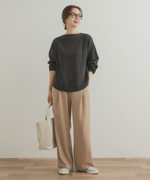 URBAN RESEARCH DOORS（アーバンリサーチドアーズ）の「コットンウールボートネックニット（ニット/セーター・レディース・BLUE/CHARCOAL/GOLD・Free）」の12枚目の写真