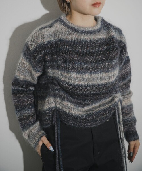 THE GOODLAND MARKET（ザグッドランドマーケット）の「cwtch　PSYCHEDELIC KNIT TOPS（ニット/セーター・レディース・NAVY/YELLOW・Free）」の8枚目の写真