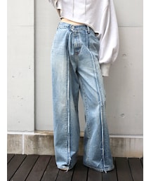 Ungrid | カットオフデザインルーズリメイクデニム(デニムパンツ)