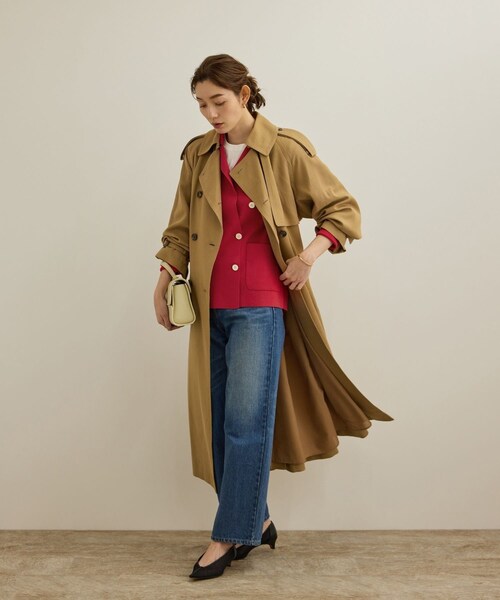 ROPE'(ロペ)の「シルクコットン総針ニットジャケット/イージーケア(テーラードジャケット・レディース・オフホワイト/ネイビー/レッド・F)」の10枚目の写真