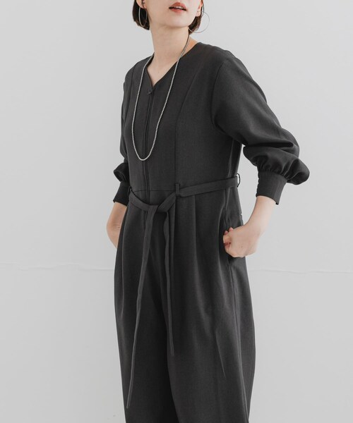 URBAN RESEARCH ROSSO（アーバンリサーチロッソ）の「『UR TECH SMOOTHLUXE』F by ROSSO　ハーフZIPジャンプスーツ（サロペット/オーバーオール・レディース・C/GRAY/BLACK・36/38）」の20枚目の写真