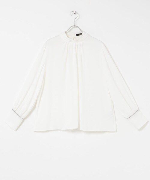 URBAN RESEARCH ROSSO（アーバンリサーチロッソ）の「ギャザーハイネックブラウス（シャツ/ブラウス・レディース・WHITE/BEIGE DOT/BLACK DOT・Free）」の9枚目の写真