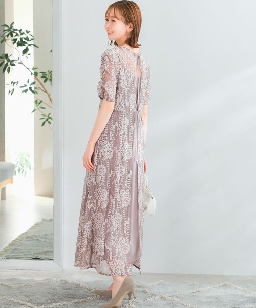 URBAN RESEARCH ROSSO（アーバンリサーチロッソ）の「kaene　配色レースエプロンドレス（ワンピース・レディース・pink beige/navy/purple・36/38）」の8枚目の写真