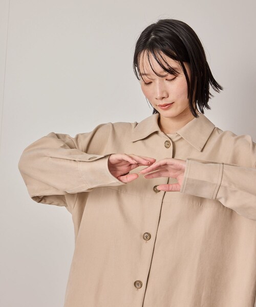 NERGY（ナージー）の「【ウォッシャブル対応】フェイクスエードシャツジャケット（その他アウター・レディース・ベージュ/ライトグリーン・F）」の12枚目の写真