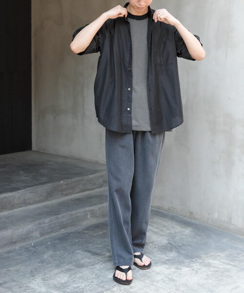 URBAN RESEARCH DOORS(アーバンリサーチドアーズ)の「FORK&SPOON Nylon Wool シャツ(シャツ/ブラウス・メンズ・BLACK/TAUPE・4/5)」の8枚目の写真