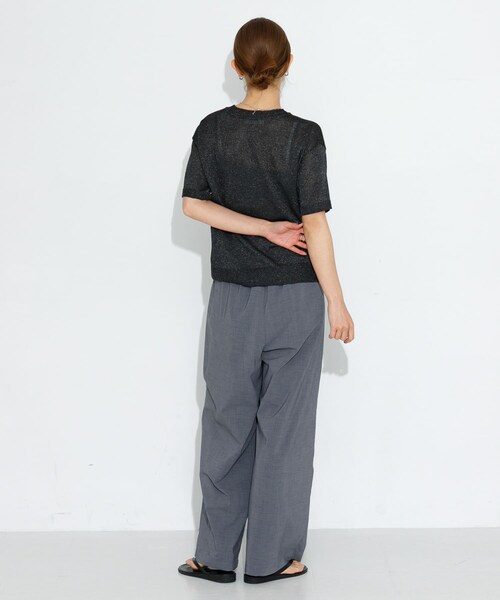 URBAN RESEARCH Sonny Label（アーバンリサーチサニーレーベル）の「シアーラメニットTシャツ（ニット/セーター・レディース・グレー/バター/ブラック・FREE）」の12枚目の写真