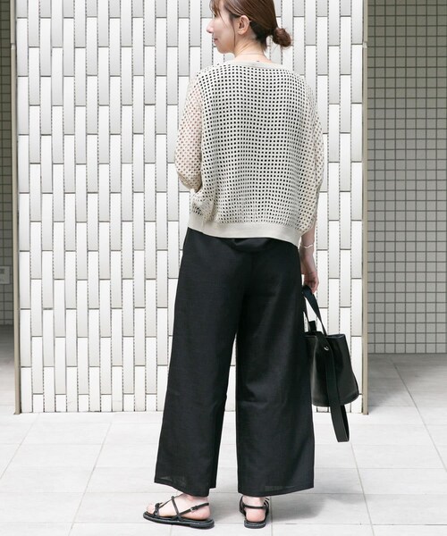ITEMS URBANRESEARCH（アイテムズ アーバンリサーチ）の「メッシュニットカーディガン（ニット/セーター・レディース・BRN/BLK/GREGE・Free）」の13枚目の写真