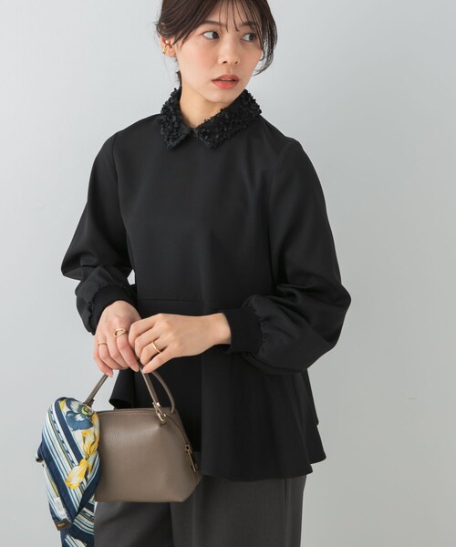 URBAN RESEARCH ROSSO（アーバンリサーチロッソ）の「F by ROSSO　レースカラーペプラムブラウス（シャツ/ブラウス・レディース・OFF WHITE/BLACK・Free）」の8枚目の写真