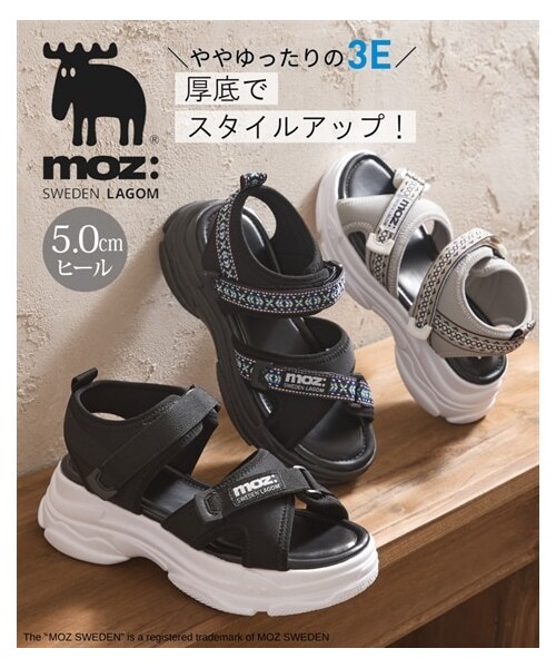 nissen（ニッセン）の「moz　厚底クロスベルトスポーツサンダル（ワイズ３E)（サンダル・メンズ・黒/黒×ネイティブ/ホワイト/グレー×ネイティブ・S=22.5cm/M=23.0~23.5cm/L=24.0cm/LL=24.5cm）」の5枚目の写真