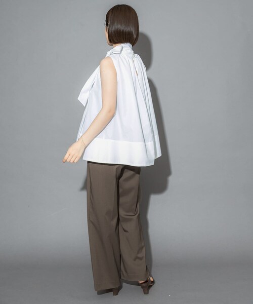 URBAN RESEARCH ROSSO（アーバンリサーチロッソ）の「ウエストマークハイネックシャツブラウス（シャツ/ブラウス・レディース・OFF WHITE/BLACK・Free）」の7枚目の写真
