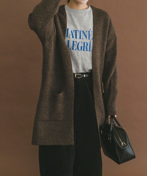 ITEMS URBANRESEARCH（アイテムズ アーバンリサーチ）の「ニットガウン（テーラードジャケット・レディース・GRY/BRN/L.KHK・FREE）」の17枚目の写真