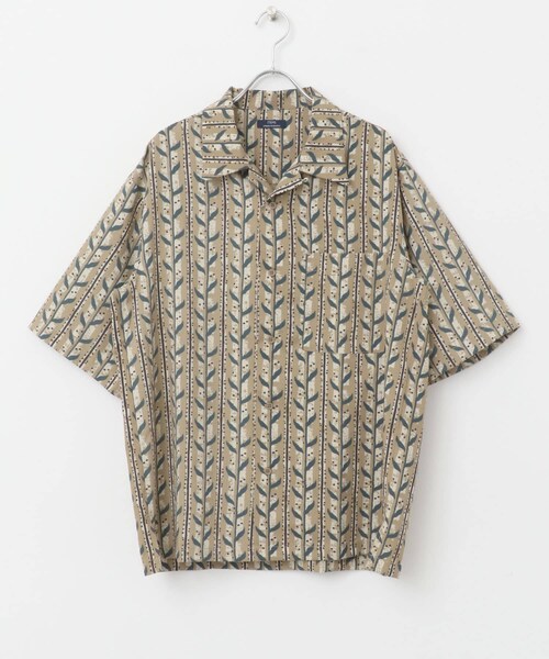 ITEMS URBANRESEARCH(アイテムズ アーバンリサーチ)の「リーフプリントオープンカラー半袖シャツ(シャツ/ブラウス・メンズ・BEG/BRN/BLK・M/L)」の12枚目の写真