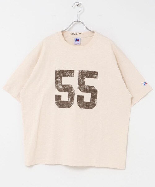 URBAN RESEARCH Sonny Label（アーバンリサーチサニーレーベル）の「『別注』Russell Athletic×Sonny Label　ナンバリングショートスリーブTシャツ（Tシャツ/カットソー・メンズ・オフ/キナリ/ブルー・M/L）」の8枚目の写真
