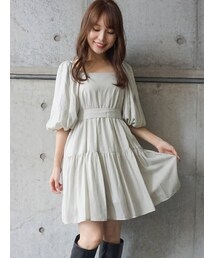 MERCURYDUO | ボリュームスリーブミニシャツワンピース(ワンピース)
