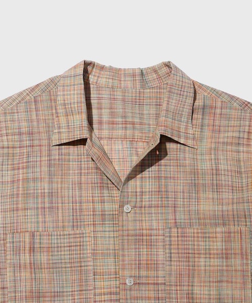 ADAM ET ROPE'（アダムエロペ）の「【Cale/カル】cotton ikat check SH BL（シャツ/ブラウス・メンズ・イエロー・3/4）」の5枚目の写真