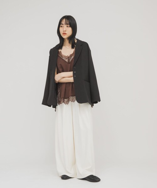 KBF（ケイビーエフ）の「ヴィンテージライクレースキャミソール（キャミソール・レディース・IVORY/BEIGE/BROWN・One）」の20枚目の写真