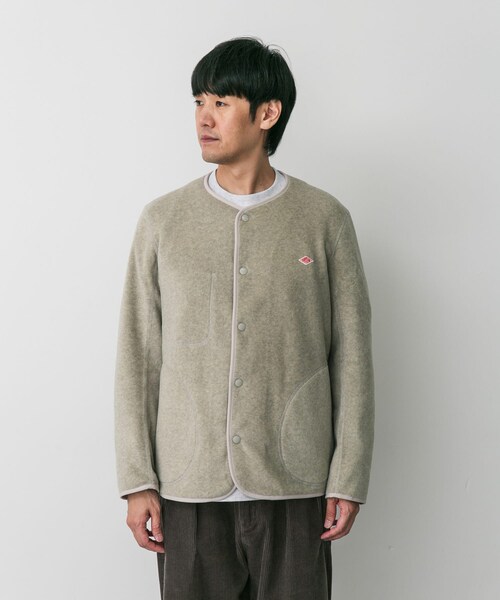 URBAN RESEARCH DOORS（アーバンリサーチドアーズ）の「DANTON　FLEECE COLLARLESS JACKET（ノーカラージャケット・メンズ・BLACK/MARBLE/DK GREY/C GREY/KHAKI/GREEN/DK ORANGE・40/42/44）」の17枚目の写真