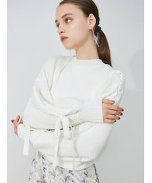 MERCURYDUO | レースアップスリーブニットカーディガン(カーディガン/ボレロ)