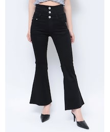 GYDA | H/W BACKクロスフレアパンツ(デニムパンツ)