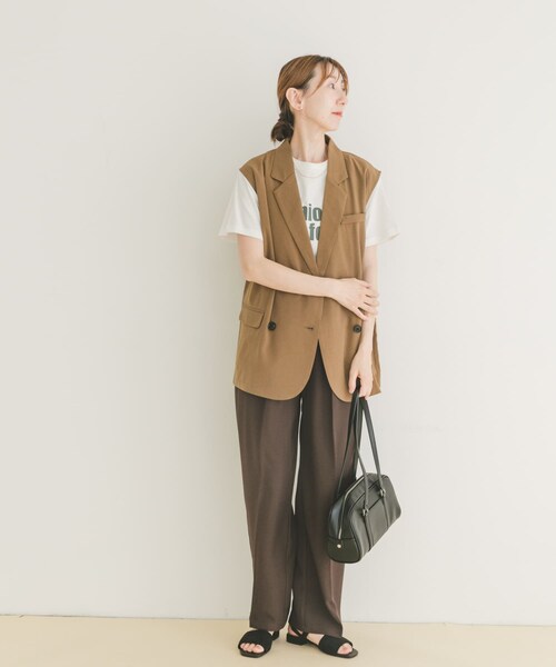 ITEMS URBANRESEARCH（アイテムズ アーバンリサーチ）の「ダブルブレストジレ（ベスト・レディース・CML/BLK・FREE）」の19枚目の写真