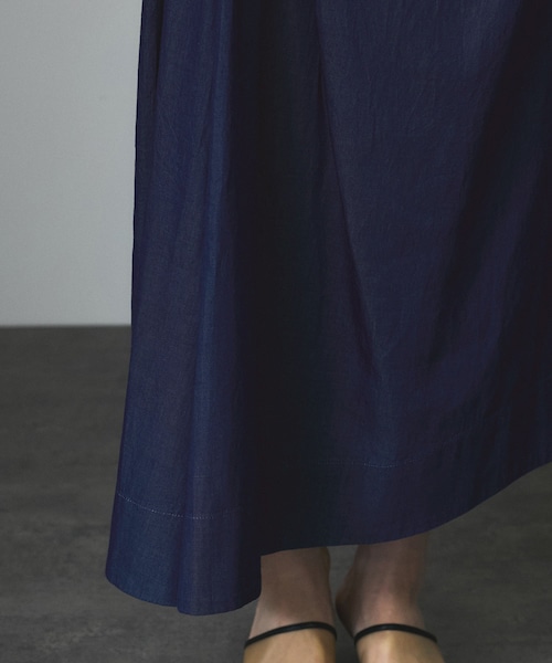ADAM ET ROPE'（アダムエロペ）の「【セットアップ対応】デニムアシンメトリードレープスカート（デニムスカート・レディース・ネイビー・M/S）」の16枚目の写真