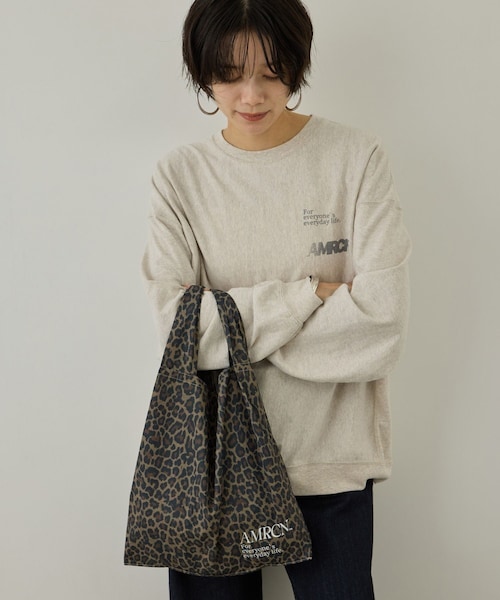 ADAM ET ROPE'(アダムエロペ)の「【Americana(アメリカーナ) for SALON】レオパードエコバッグ M(エコバッグ/サブバッグ・レディース・ベージュ系・F)」の1枚目の写真