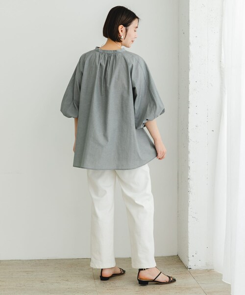 URBAN RESEARCH ROSSO（アーバンリサーチロッソ）の「『UR TECH』F by ROSSO　イージーリネンボリュームブラウス（シャツ/ブラウス・レディース・PINK/GRAY/MINT/NAVY/BLUE ST・FREE）」の12枚目の写真